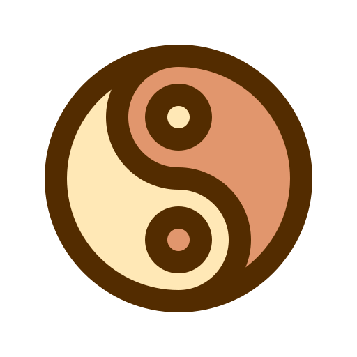 yin yang Vitaliy Gorbachev Lineal Color icoon
