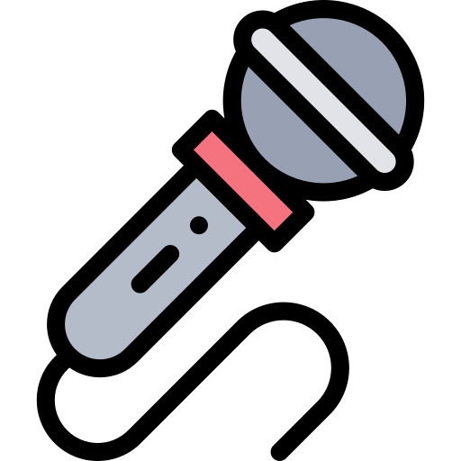 microfoon Detailed Rounded Lineal color icoon