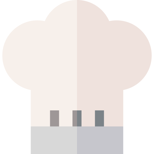 Sombrero del cocinero Basic Straight Flat icono