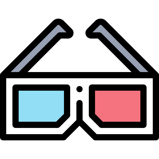 3d glasses Detailed Rounded Lineal color icon