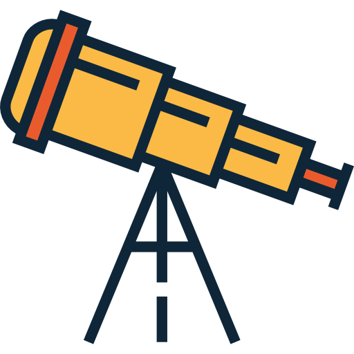 telescopio Detailed Straight Lineal color icona