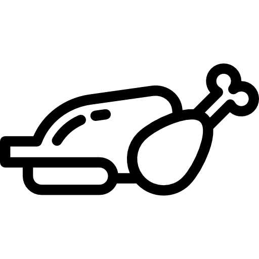 pollo asado Detailed Rounded Lineal icono