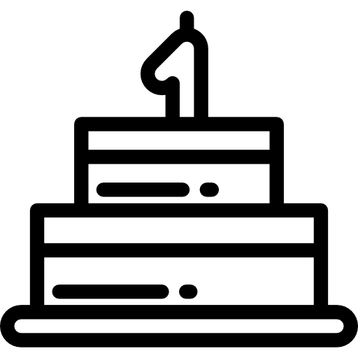 verjaardagstaart Detailed Rounded Lineal icoon