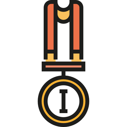 Medal Detailed Straight Lineal color icon