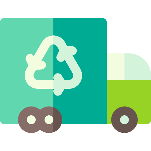 ciężarówka do recyklingu Basic Rounded Flat ikona