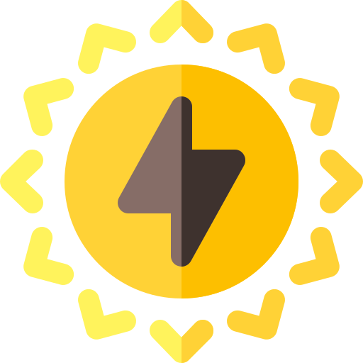 Energía solar Basic Rounded Flat icono