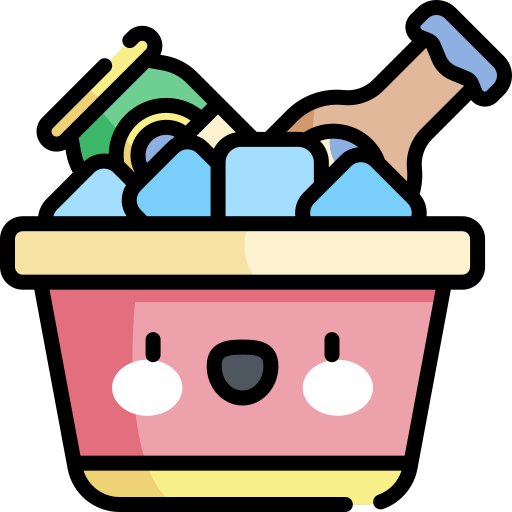 Ice bucket Kawaii Lineal color icon