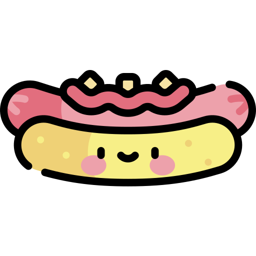 hot dog Kawaii Lineal color ikona