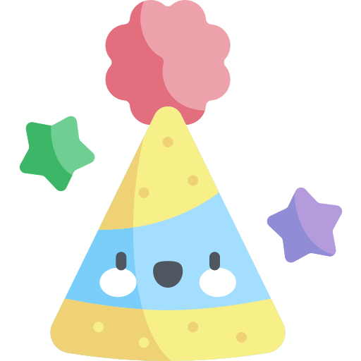 sombrero de fiesta Kawaii Flat icono