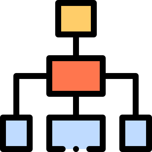 Diagrama de flujo Detailed Rounded Lineal color icono
