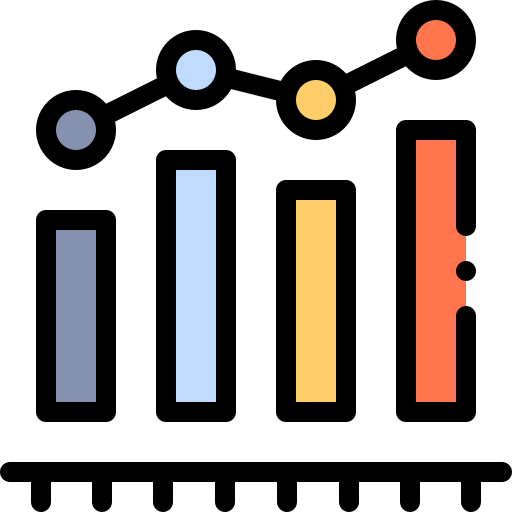 Estadística Detailed Rounded Lineal color icono