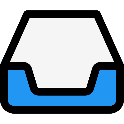 Bandeja de entrada Pixel Perfect Lineal Color icono