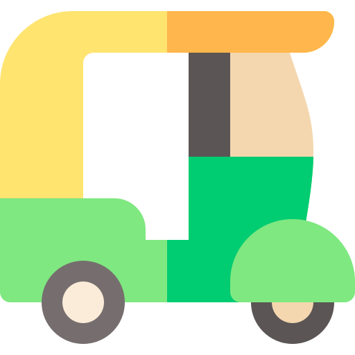 Rickshaw Basic Rounded Flat icon