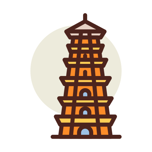 pagoda Darius Dan Lineal Color ikona