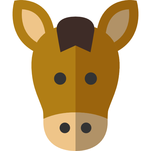 Horse Basic Straight Flat icon