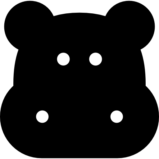 nijlpaard Basic Straight Filled icoon