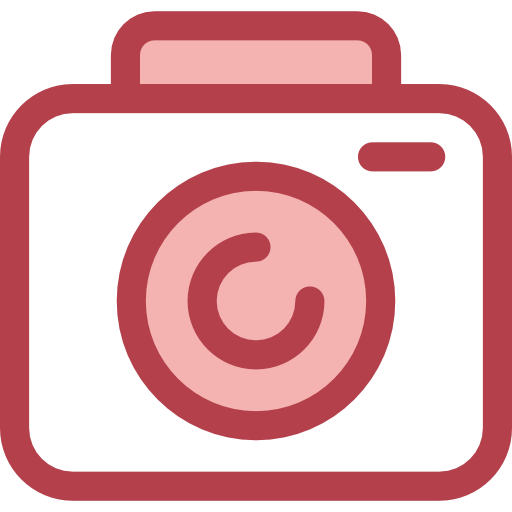 Photo camera Monochrome Red icon