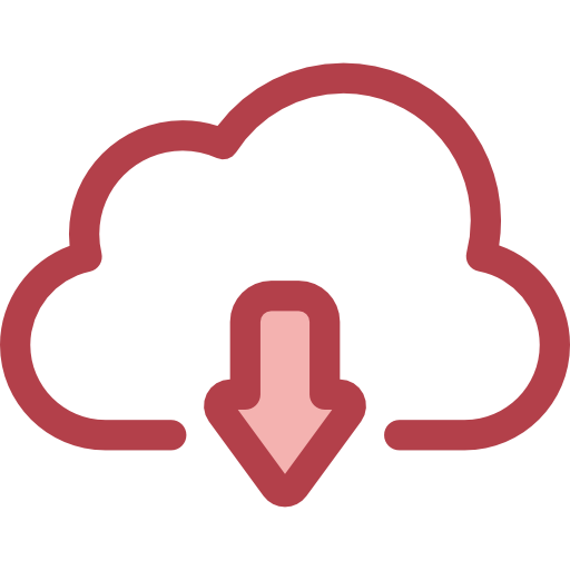Cloud computing Monochrome Red icon