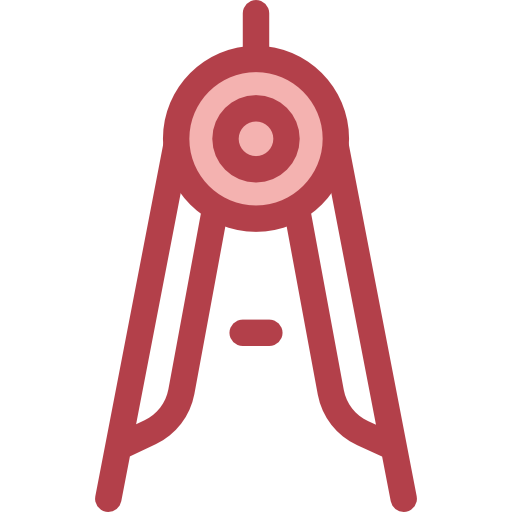 Compass Monochrome Red icon