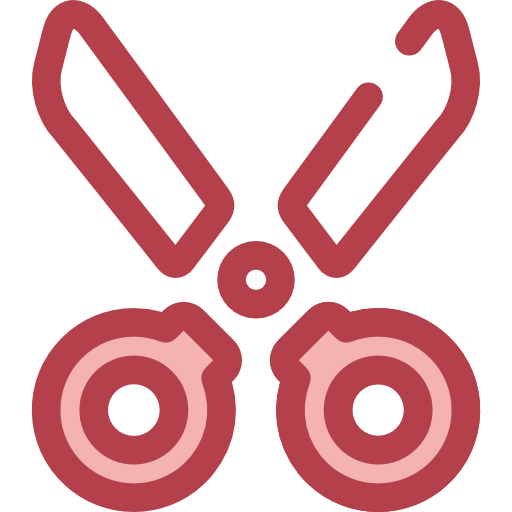 Scissors Monochrome Red icon