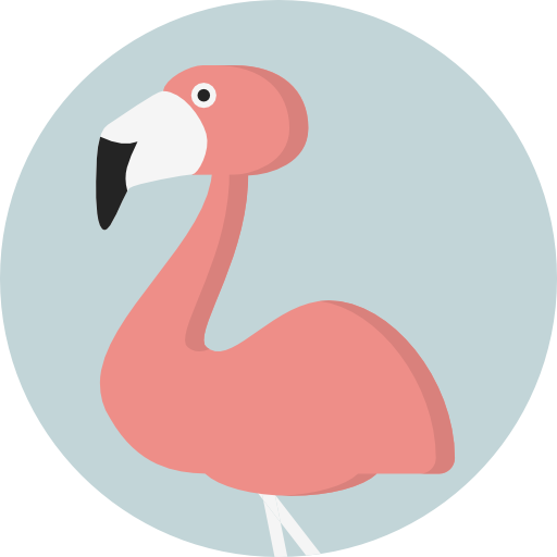 Фламинго Pixel Perfect Flat иконка