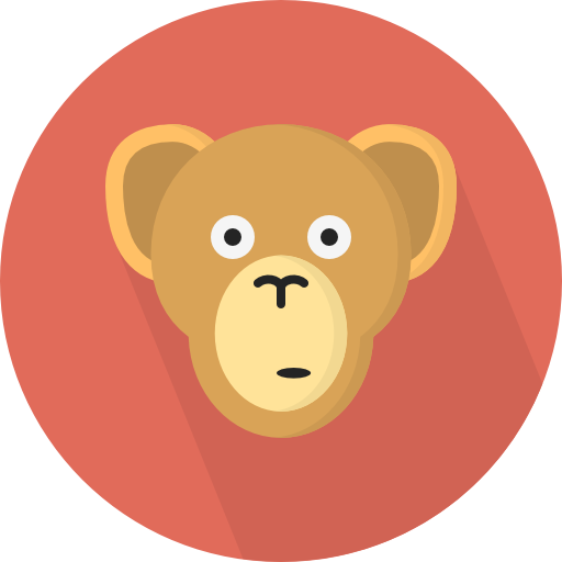 scimmia Pixel Perfect Flat icona