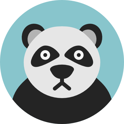 panda Pixel Perfect Flat icona