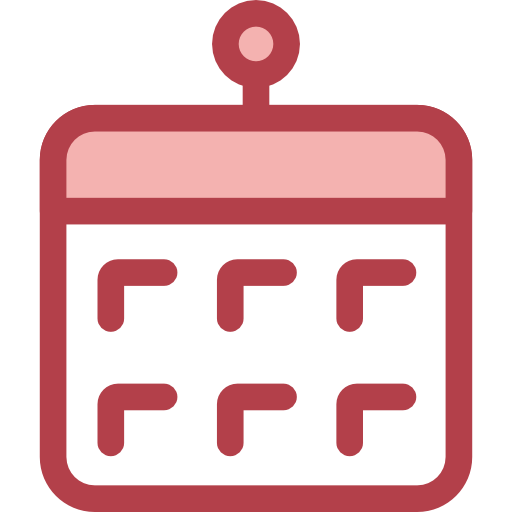 Calendar Monochrome Red icon