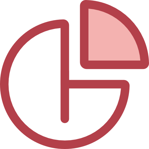 kuchendiagramm Monochrome Red icon