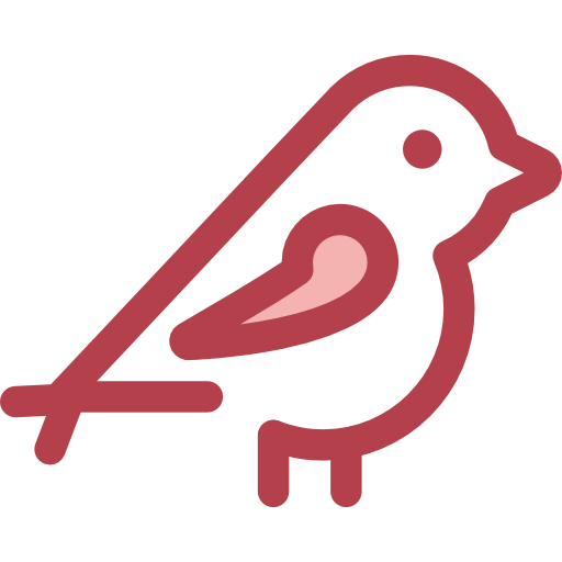 pássaro Monochrome Red Ícone