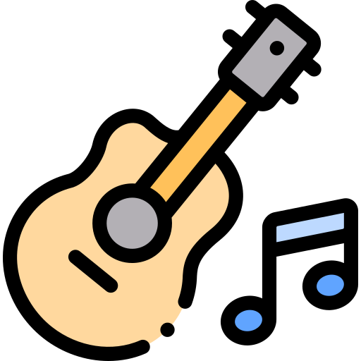 akustische gitarre Detailed Rounded Lineal color icon