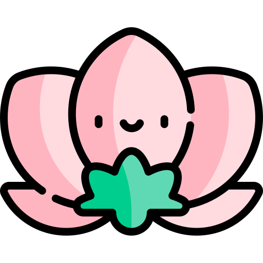 lotus Kawaii Lineal color icoon