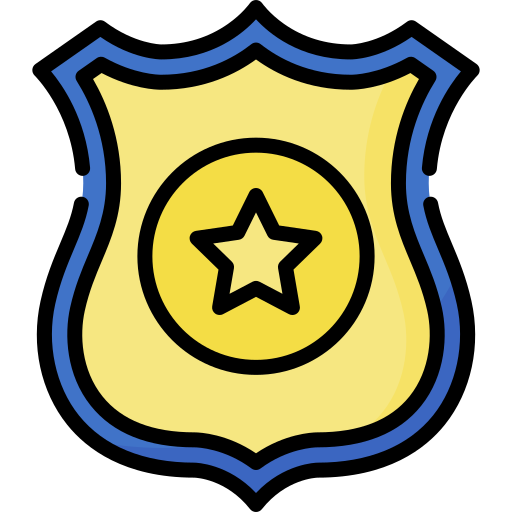 Distintivo de polícia Special Lineal color Ícone