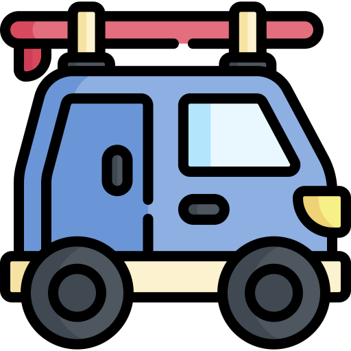 camioneta Kawaii Lineal color icono