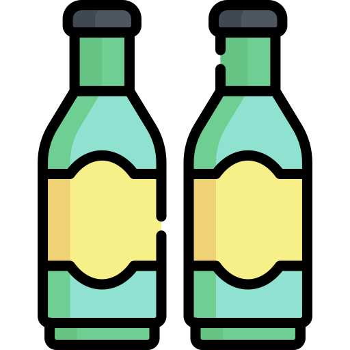 butelka piwa Kawaii Lineal color ikona