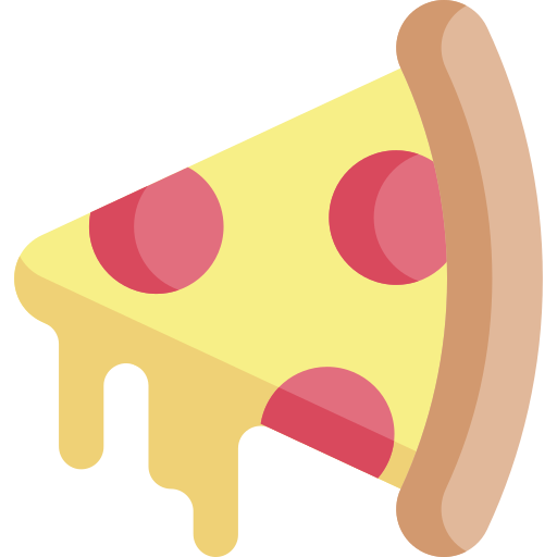 pizza Kawaii Flat icoon