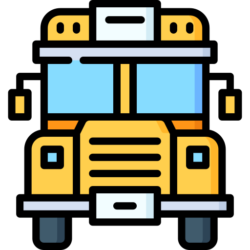 학교 버스 Special Lineal color icon