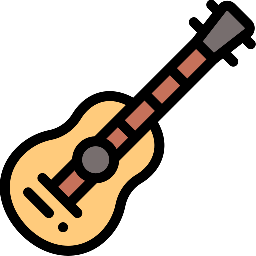 hiszpańska gitara Detailed Rounded Lineal color ikona