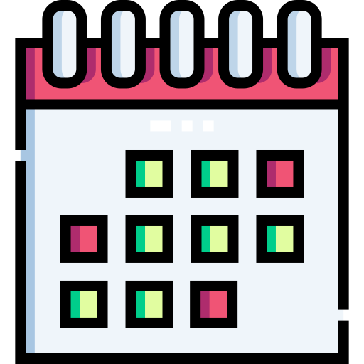 Calendário Detailed Straight Lineal color Ícone