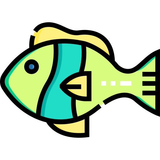 Pescado Detailed Straight Lineal color icono