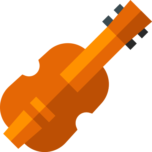 viool Basic Straight Flat icoon