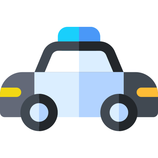 Полицейская машина Basic Rounded Flat иконка
