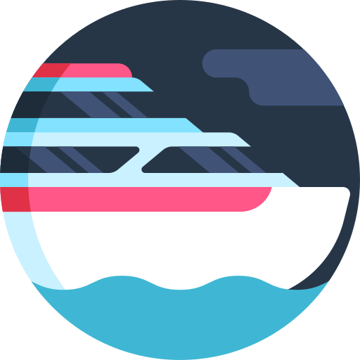 jacht Detailed Flat Circular Flat ikona