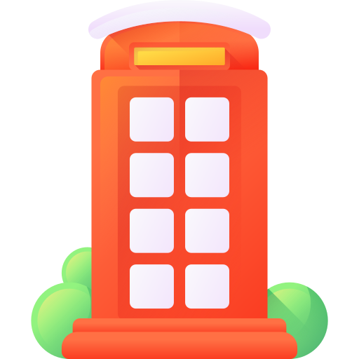 telefono pubblico 3D Color icona