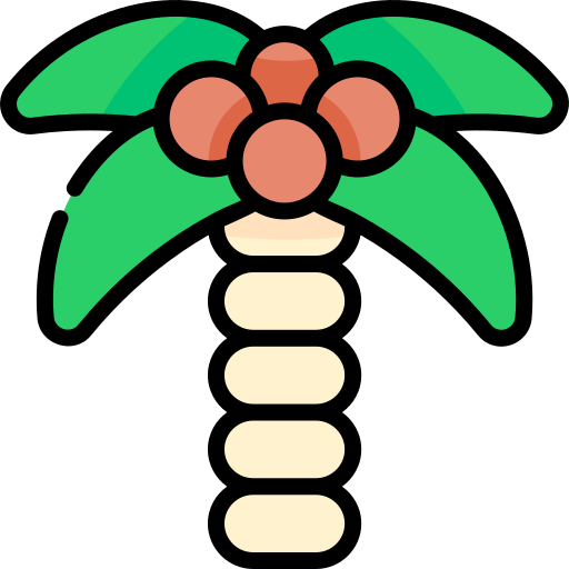 Пальма Kawaii Lineal color иконка
