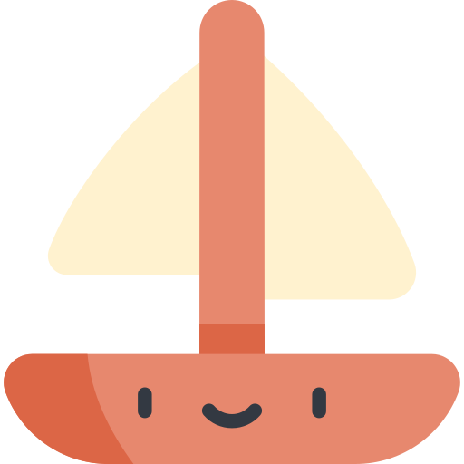 Sailboat Kawaii Flat icon