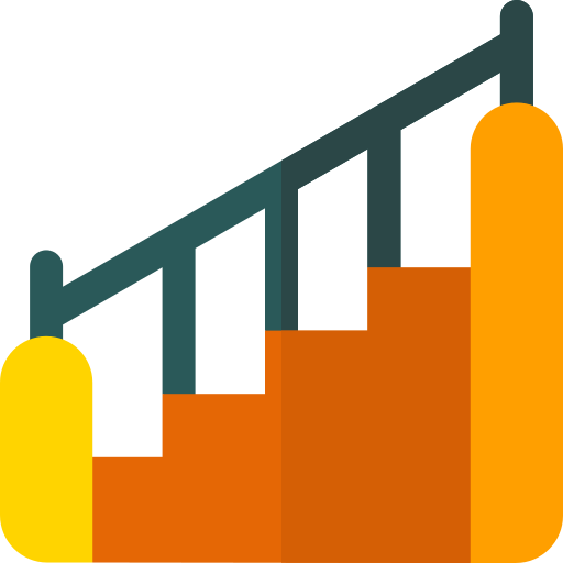 Escalera Basic Rounded Flat icono