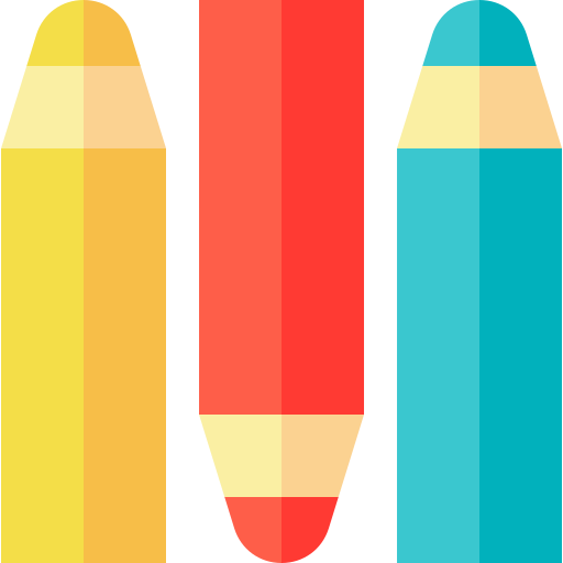 lápis de cor Basic Straight Flat Ícone