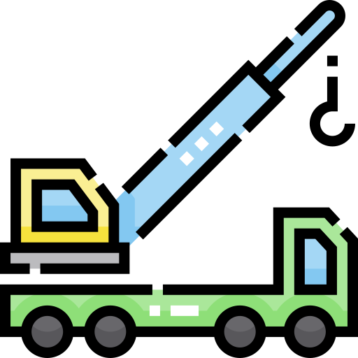 Crane truck Detailed Straight Lineal color icon