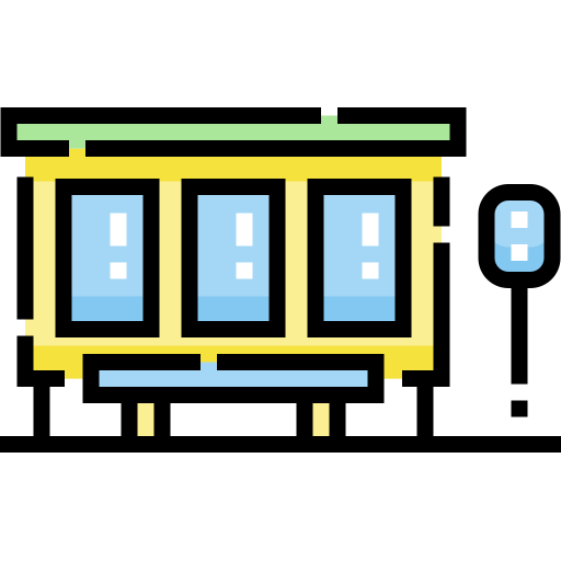 Bus stop Detailed Straight Lineal color icon